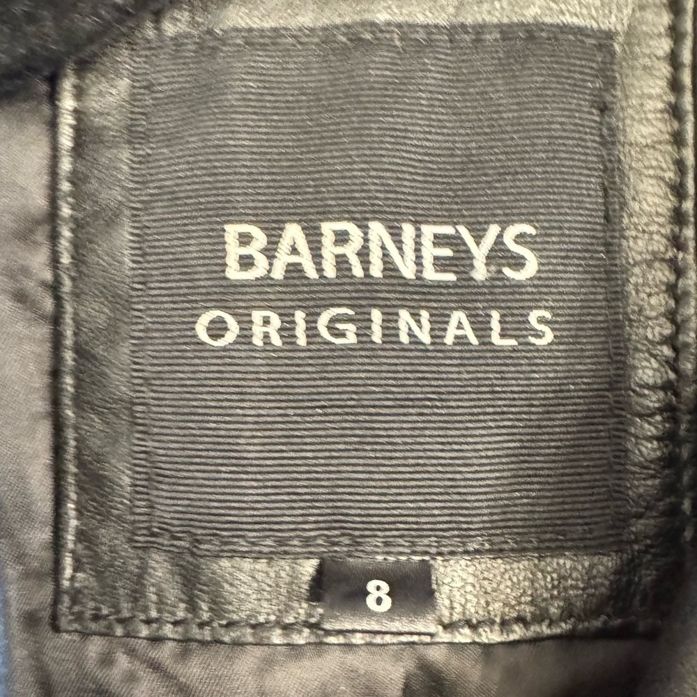 Barney's Original Floral Embroidered Studded 100% Leather Jacket Size 8 Motto - Picture 14 of 16